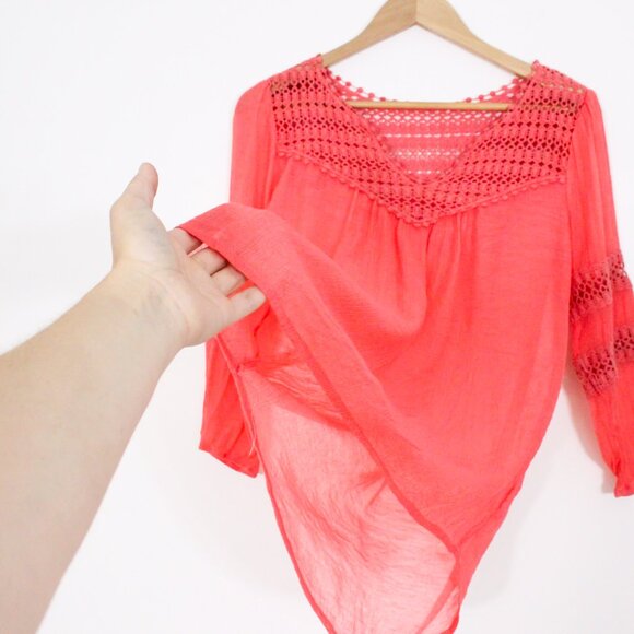 *Maurices Coral Woven Sear-sucker Lightweight Blouse - Picture 7 of 8